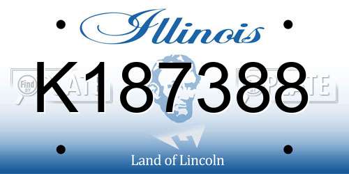 K187388 Illinois License Plate