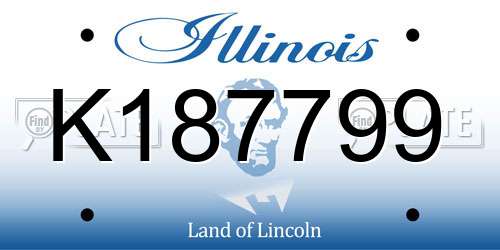 K187799 Illinois License Plate