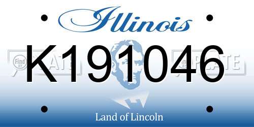 K191046 Illinois License Plate