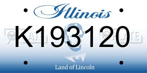 K193120 Illinois License Plate