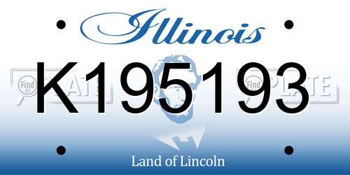 K195193 Illinois License Plate