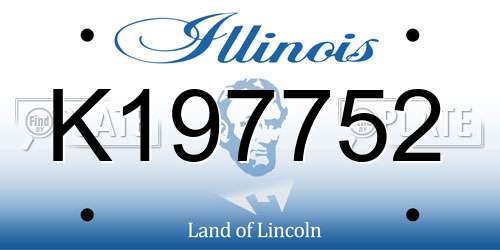 K197752 Illinois License Plate