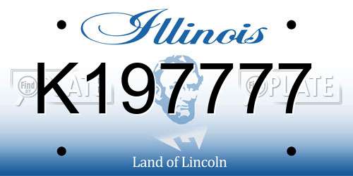 K197777 Illinois License Plate