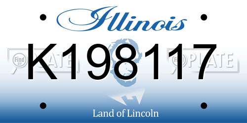 K198117 Illinois License Plate