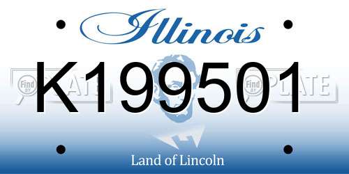 K199501 Illinois License Plate