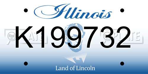 K199732 Illinois License Plate