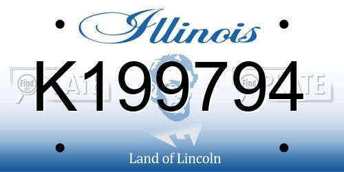K199794 Illinois License Plate
