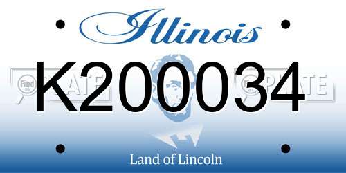 K200034 Illinois License Plate