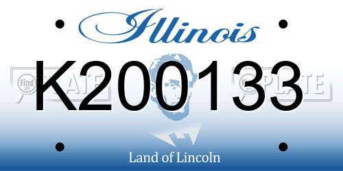 K200133 Illinois License Plate