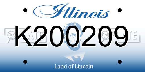 K200209 Illinois License Plate