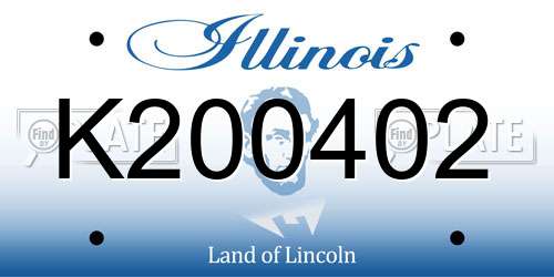 K200402 Illinois License Plate