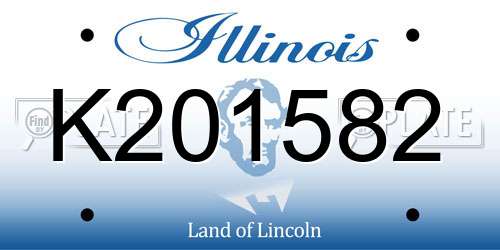 K201582 Illinois License Plate