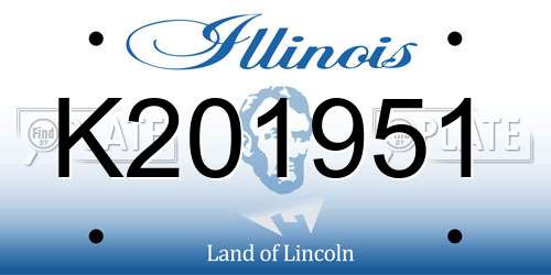 K201951 Illinois License Plate
