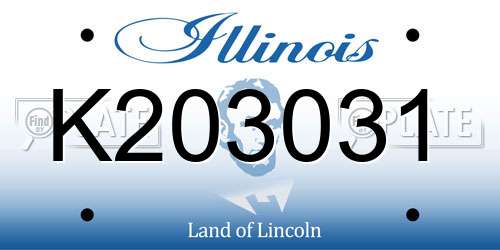 K203031 Illinois License Plate
