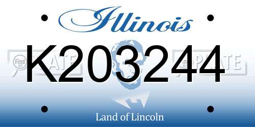 K203244 Illinois License Plate
