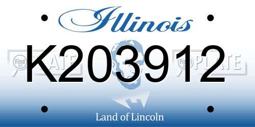 K203912 Illinois License Plate