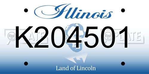 K204501 Illinois License Plate