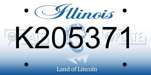 K205371 Illinois License Plate