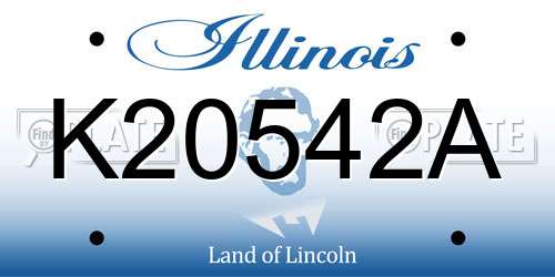K20542A Illinois License Plate