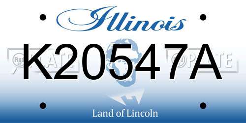 K20547A Illinois License Plate