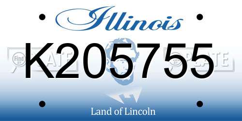 K205755 Illinois License Plate