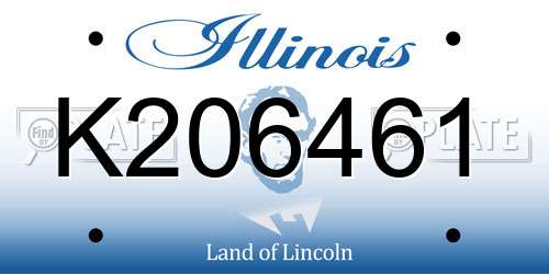 K206461 Illinois License Plate