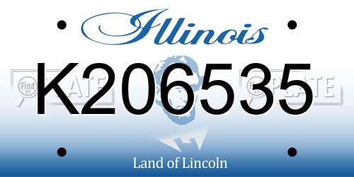 K206535 Illinois License Plate