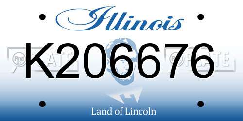 K206676 Illinois License Plate