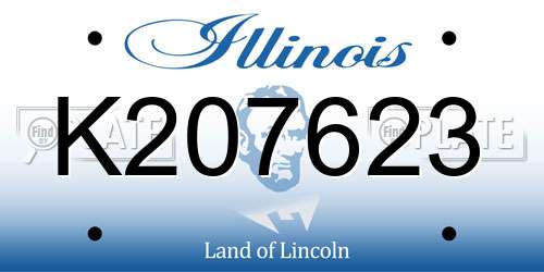 K207623 Illinois License Plate