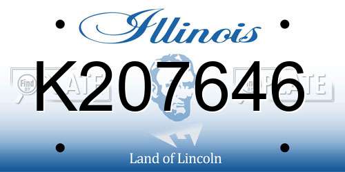 K207646 Illinois License Plate