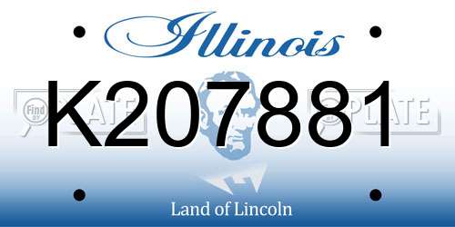 K207881 Illinois License Plate