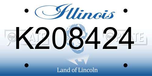 K208424 Illinois License Plate