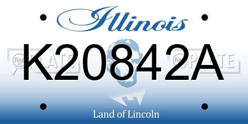 K20842A Illinois License Plate