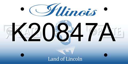 K20847A Illinois License Plate