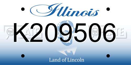 K209506 Illinois License Plate
