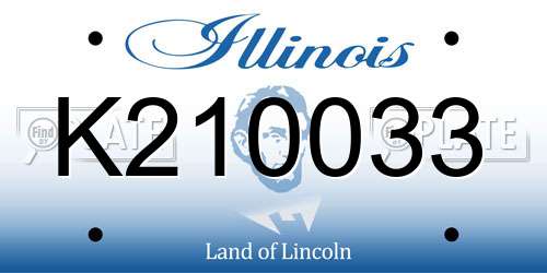 K210033 Illinois License Plate