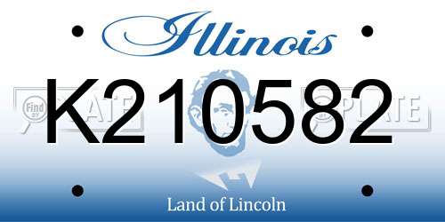 K210582 Illinois License Plate
