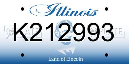 K212993 Illinois License Plate