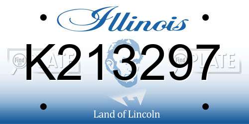 K213297 Illinois License Plate