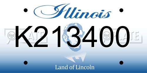 K213400 Illinois License Plate