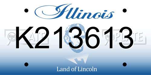 K213613 Illinois License Plate