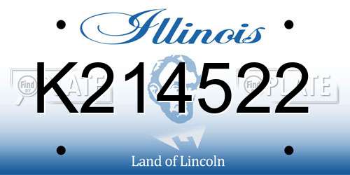 K214522 Illinois License Plate