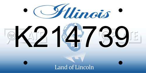 K214739 Illinois License Plate