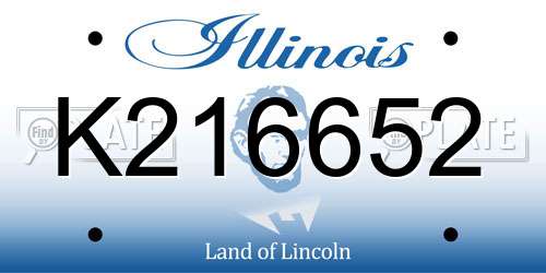 K216652 Illinois License Plate