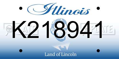 K218941 Illinois License Plate