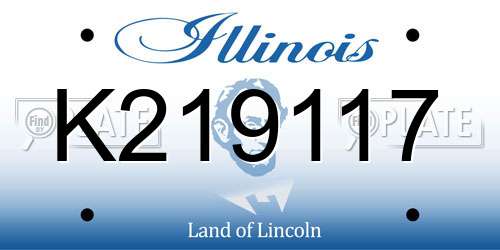 K219117 Illinois License Plate