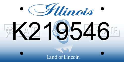 K219546 Illinois License Plate