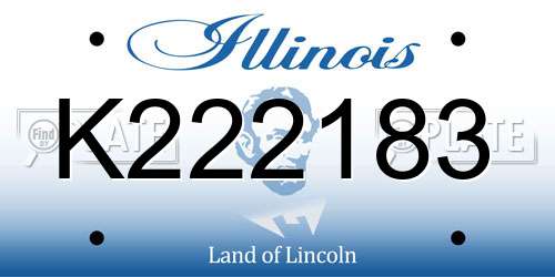 K222183 Illinois License Plate