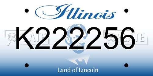 K222256 Illinois License Plate