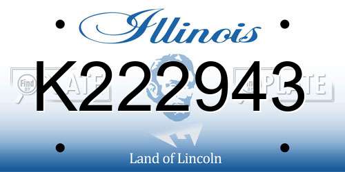 K222943 Illinois License Plate